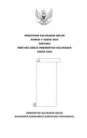 RENCANA KERJA PEMERINTAH KALURAHAN TAHUN 2025